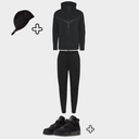 Outfit Tech Fleece Black + Casquette Offerte