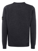 Stone Island Pull Col Rond Gris Foncé
