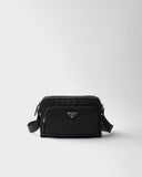 Petit sac porté épaule en Re-Nylon et cuir Saffia