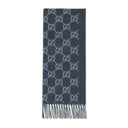 Bonnet Et Écharpe en jacquard de cachemire GG en Bleu Marine