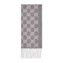 Bonnet Et Écharpe en jacquard de cachemire GG en Gris Claire